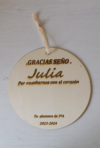 Placa Profe Personalizada.